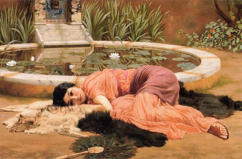 John William Godward Dolce far Niente or Sweet Nothings oil painting picture